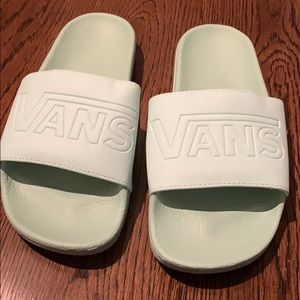 NEW mint green VANS slide on shoes